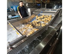 客戶親自帶產(chǎn)品來試機(jī)大姜清洗風(fēng)干線